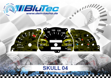 Tachoscheiben für Opel Astra F, Vectra A, Calibra - SKULL EDITION