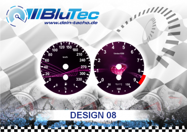 Tachoscheiben Modellreihe BMW E60-E64, E70-E71, E90-E93 6 Zylinder - Design Edition 08