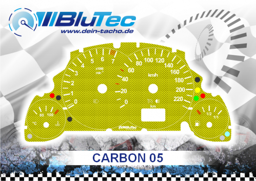 Tachoscheiben für Opel Corsa C, Tigra A, Meriva A, Combo C - CARBON EDITION