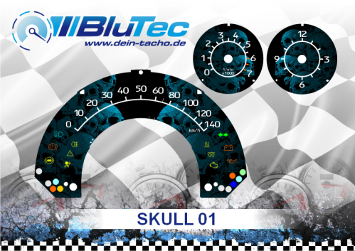 Speedometer Discs for Smart ForTwo 450 - SKULL EDITION