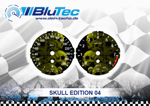 Speedometer Dials series for BMW E60-E64, E70-E71, E90-E93 4 Zylinder - SKULL EDITION