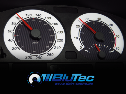 Speedometer Dials series for BMW E46 - WHITE vs CARBON