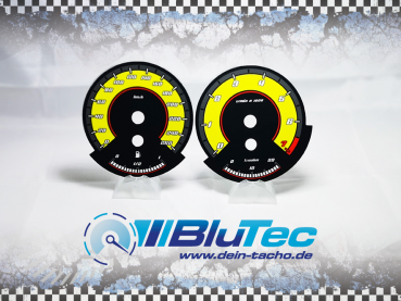 Speedometer Dials for series BMW E60-E64, E70-E71, E90-E93 6 Zylinder - NEW FACE YELLOW