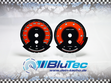 Speedometer Dials for series BMW E60-E64, E70-E71, E90-E93 6 Zylinder - NEW FACE ORANGE
