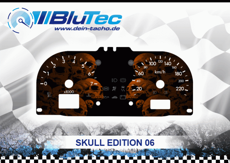 Tachoscheiben für Ford Fiesta MK6 - SKULL EDITION