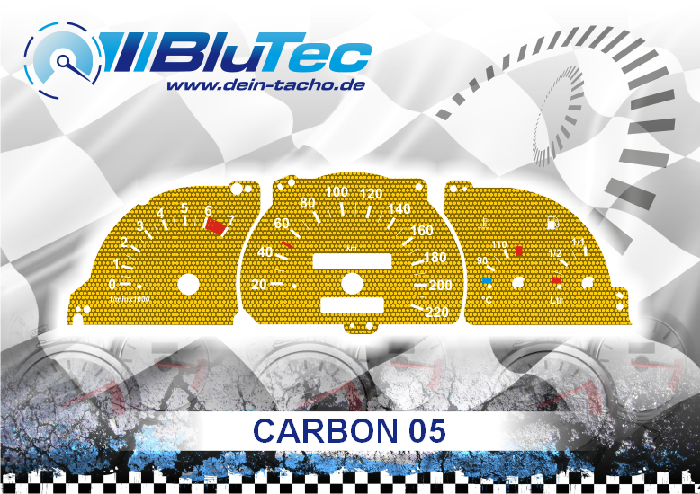 Tachoscheiben für Opel Astra F, Vectra A, Calibra - CARBON EDITION