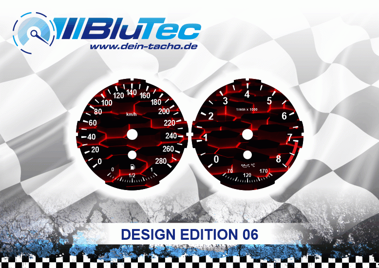 Tachoscheiben Modellreihe BMW E60-E64, E70-E71, E90-E93 4 Zylinder - Design Edition 06